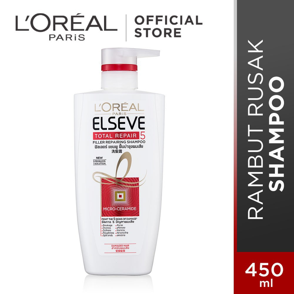 Loreal Elseve Total Repair 5 Shampoo - 450ml (Indonesia)