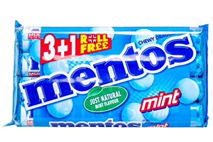 Mentos Xtra Strong Chewy Dragees 4 Roll - 152g (Imported from UK)