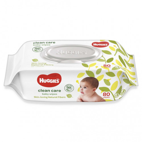 Huggies Clean Care Baby Wipes - 80 Pcs (Singapore)
