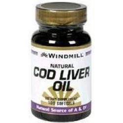 Windmill Natural Vitamin Cod Liver Oil 100 Softgels - (USA)