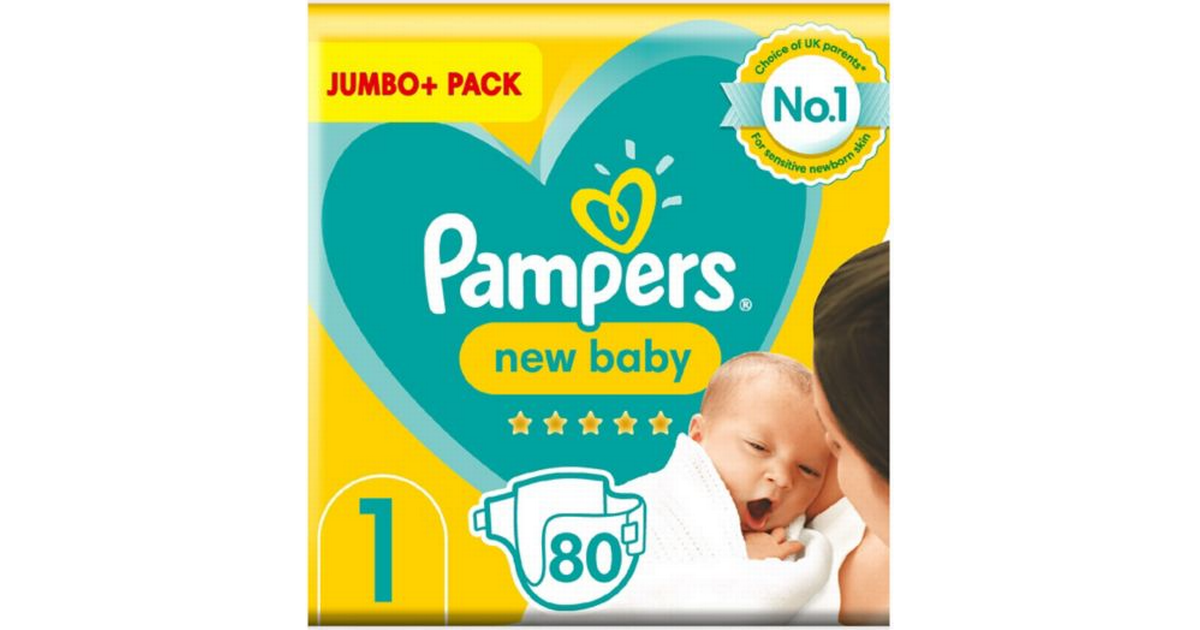 Pampers 1 New Baby Diaper Dry Type Belt Jumbo Pack (2-5kg) - 80 Piece (UK)