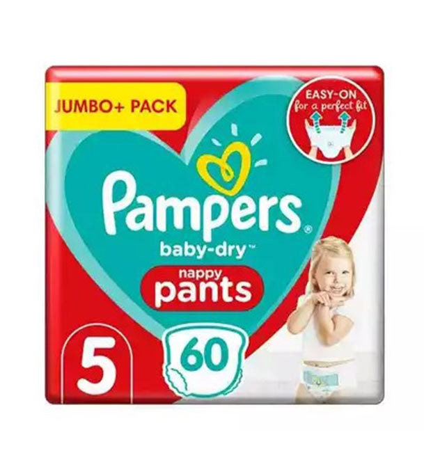 Pampers 5 Dry Type Nappy Pants Baby Diaper Jumbo Pack (12-17kg) - 60 Piece (UK)