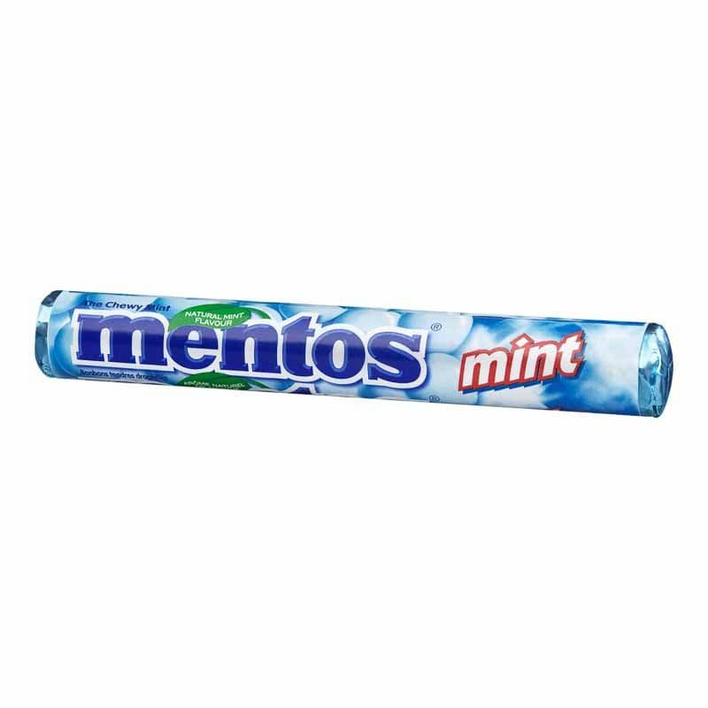 Mentos Mint Chewy Dragees Single Roll - 38g (Imported from UK)