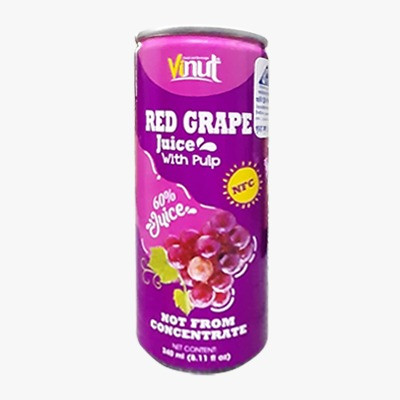 Vinut Red Grape Juice With Pulp can 240ml