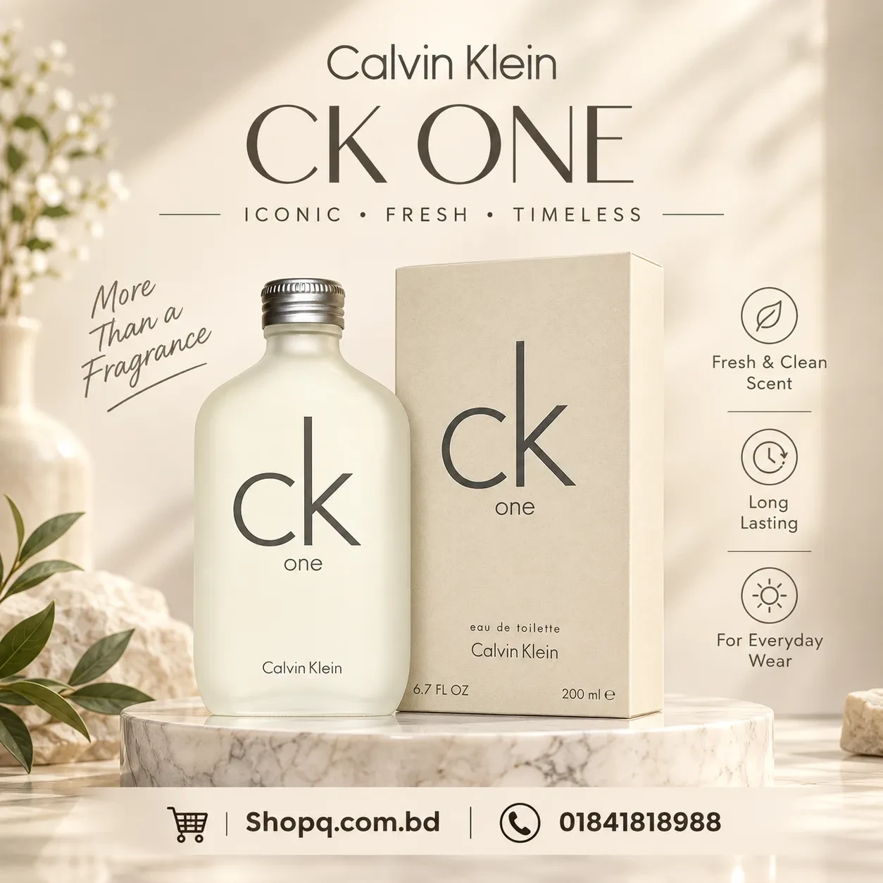 Calvin Klein CK One Eau De Toilette Perfume Spray - 100ml (Spain)