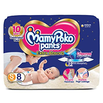 MamyPoko Pants Baby Diaper (4-8Kg) S16 - (2 Pack Bundle Offer)