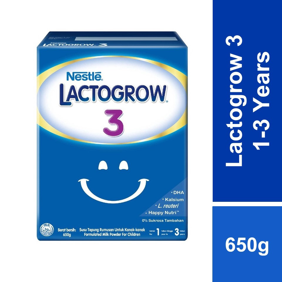 Nestle Lactogrow 3 Baby Milk Powder (1-3 Years) - 650g (Imported From Malaysia)