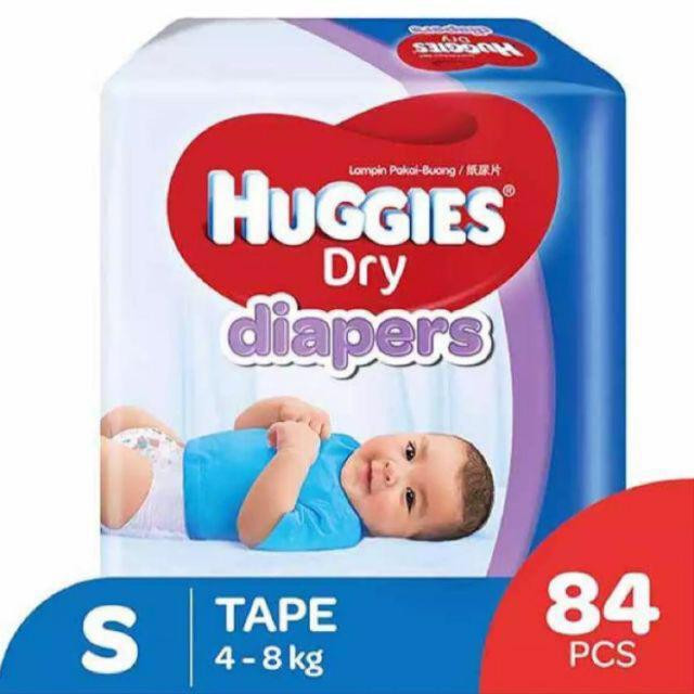 Huggies Dry Tape Baby Diaper (4-8 Kg) - S84 (Malaysia)