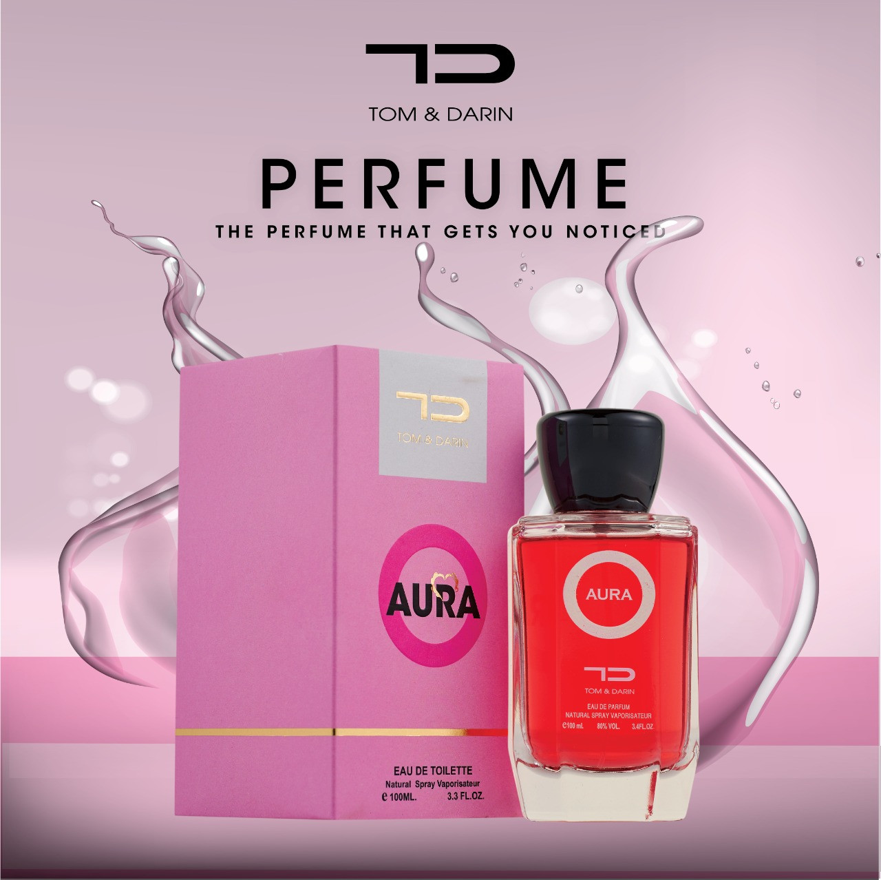 Tom & Darin Aura Eau De Toilette Natural Spray - 100ml (India)