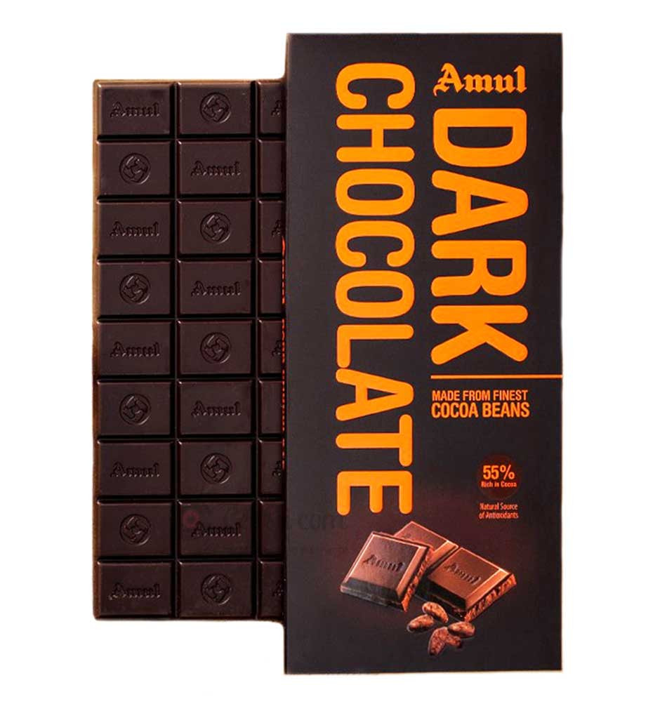 Amul Dark Chocolate 55% Rich in Cocoa - 150g (India)