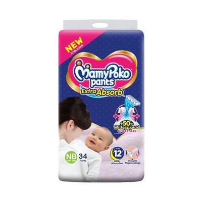 MamyPoko Pants Baby Diaper Extra Absorb (0-5kg) NB34