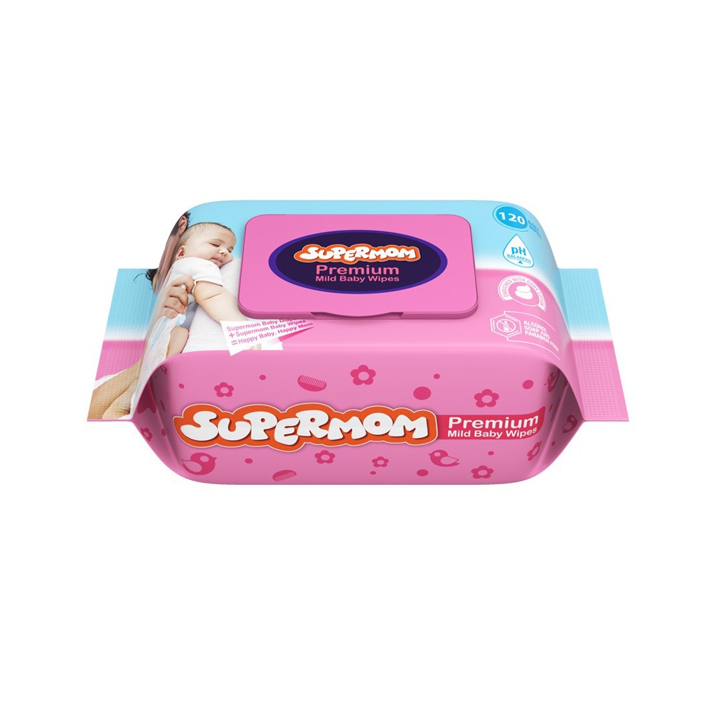 Supermom Mild Baby Wipes- 120 Pcs