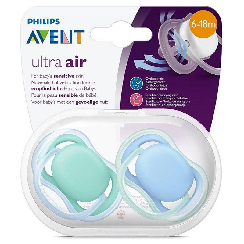 Philips Avent Ultra Air Soothers Twin Pack (6-18m) - (SCF344/23)